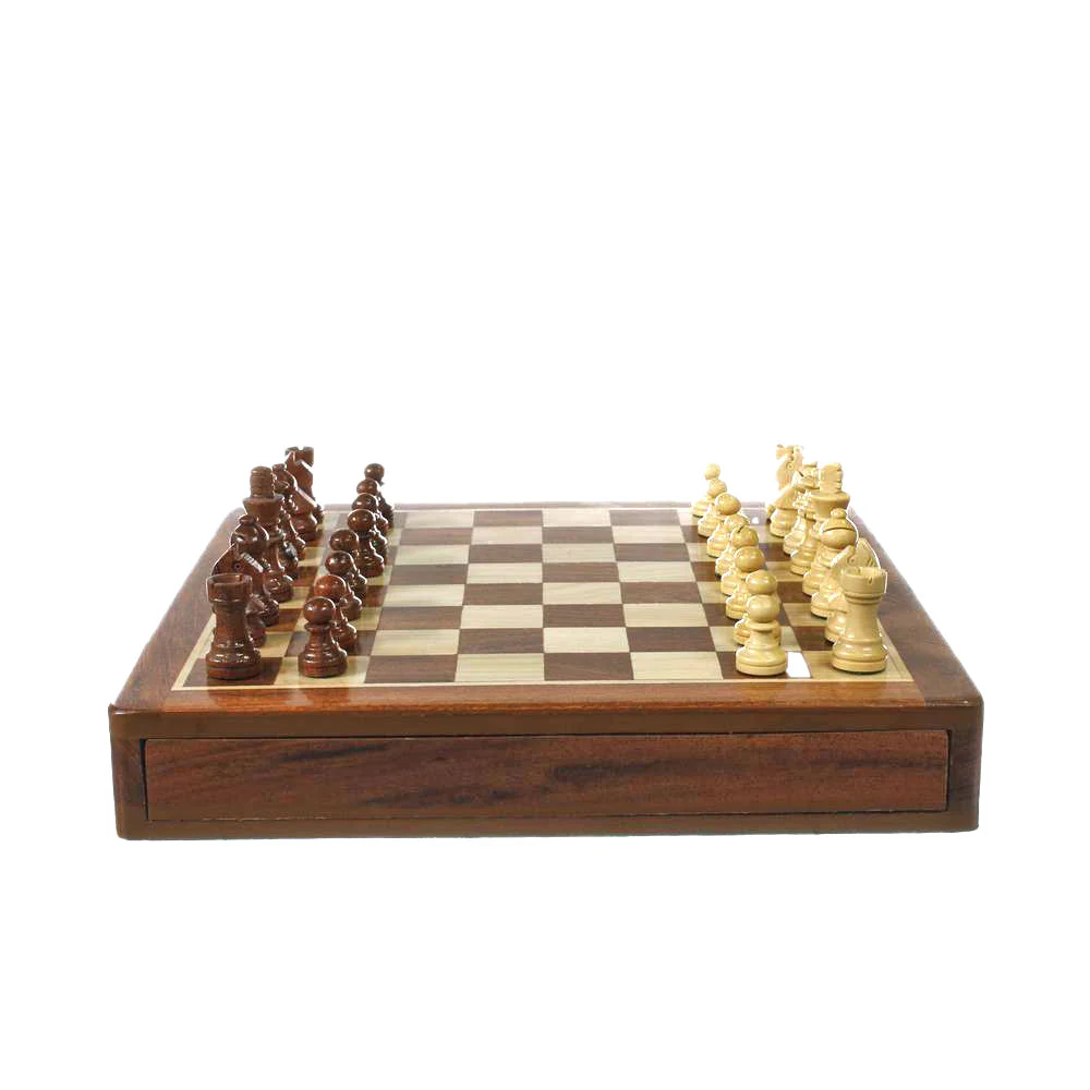 שחמט מגנטי מעץ אגוז עם מגירות - Image 19