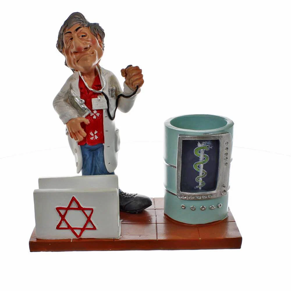 מעמד קריקטורה לעטים וכרטיסים - רופא - Image 2
