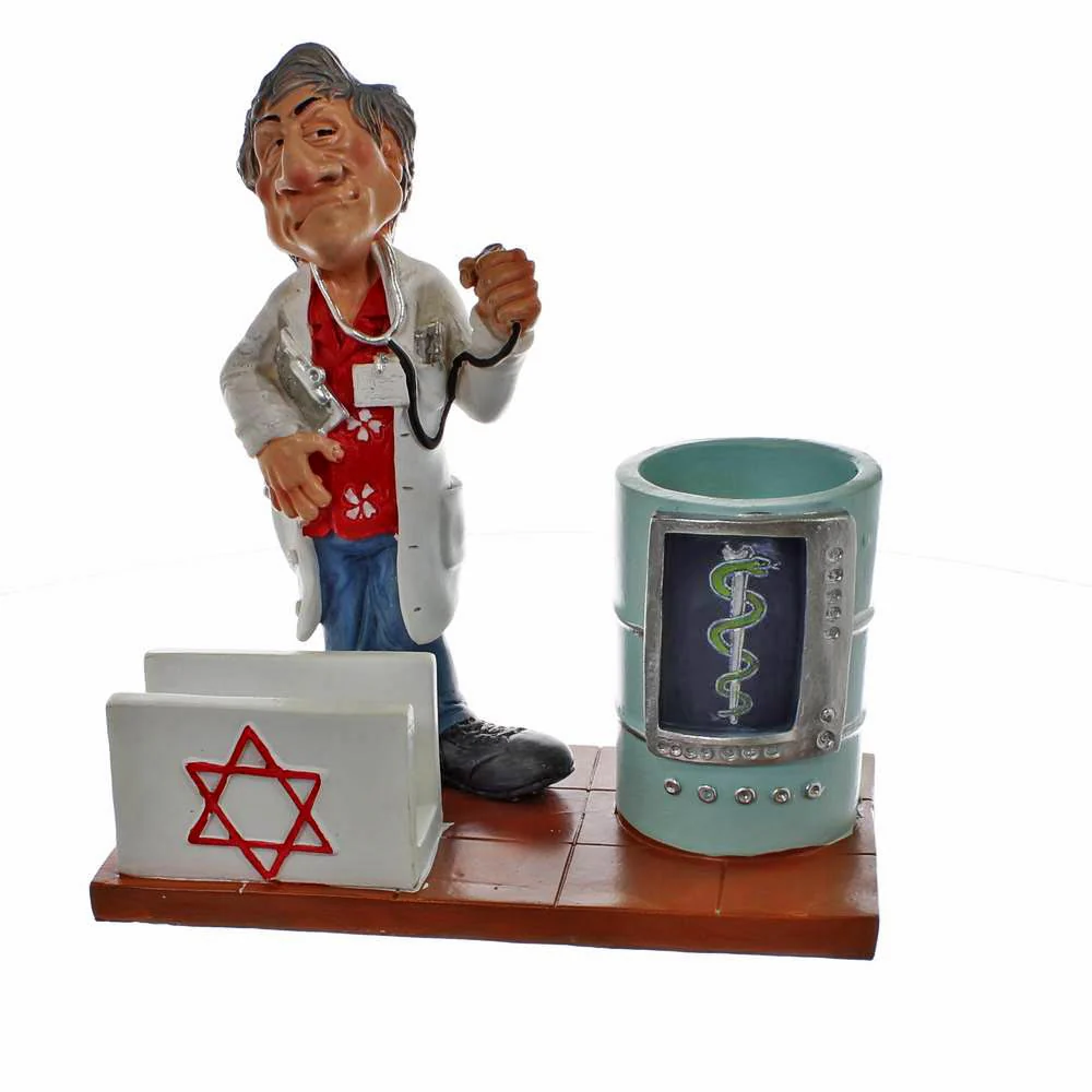 מעמד קריקטורה לעטים וכרטיסים - רופא - Image 3