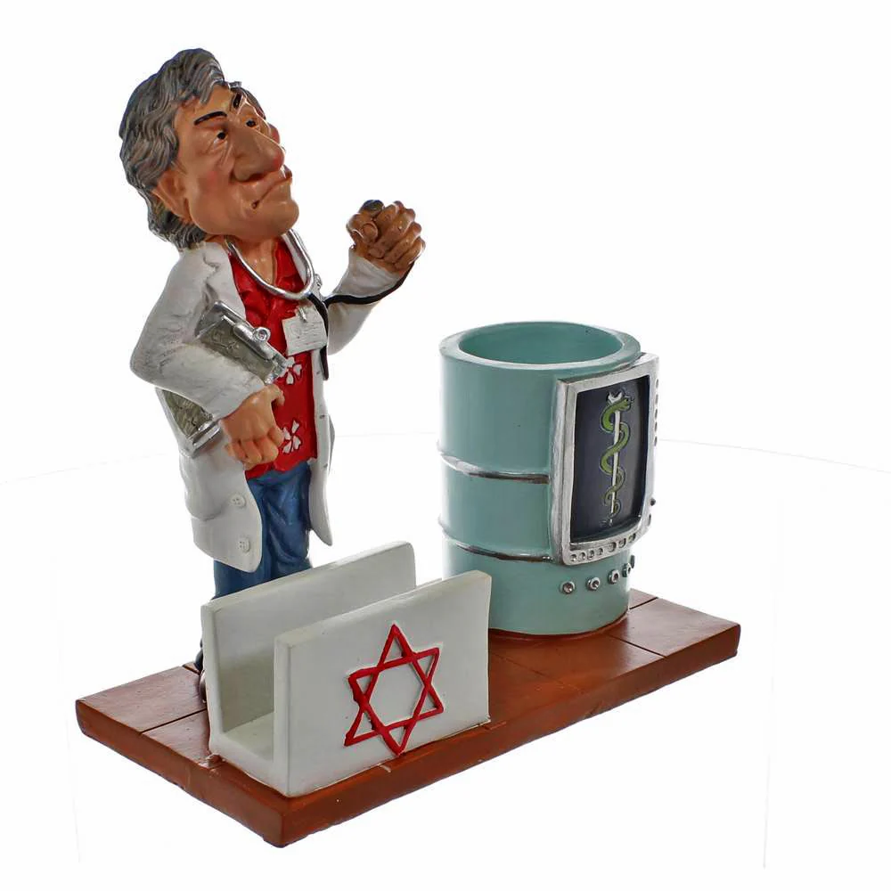 מעמד קריקטורה לעטים וכרטיסים - רופא - Image 34