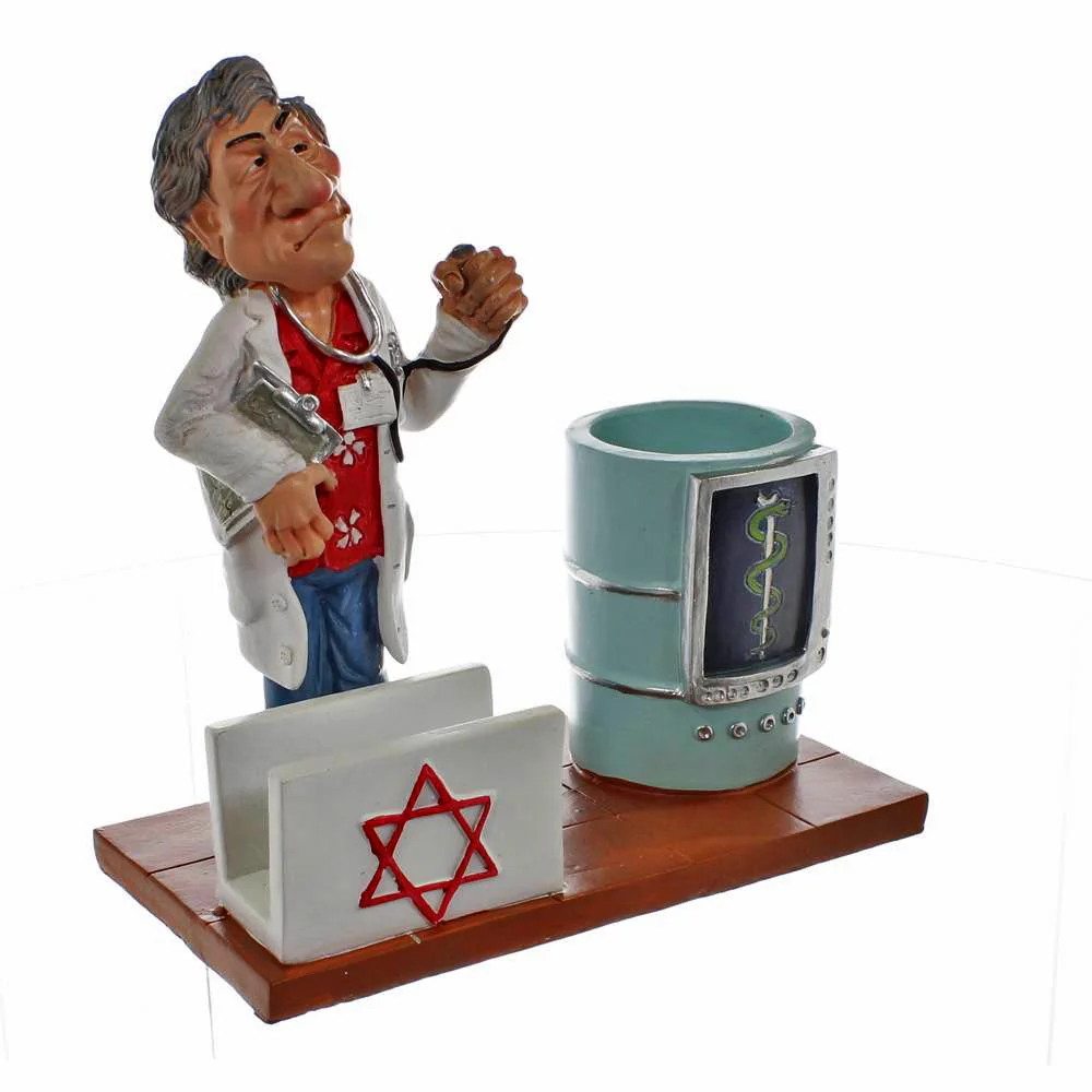 מעמד קריקטורה לעטים וכרטיסים - רופא - Image 35