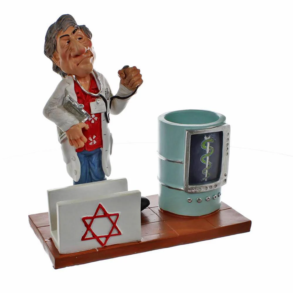 מעמד קריקטורה לעטים וכרטיסים - רופא - Image 36