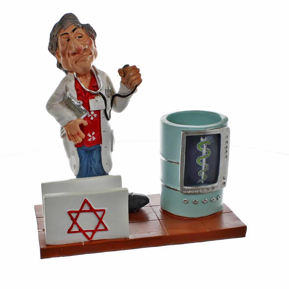 מעמד קריקטורה לעטים וכרטיסים - רופא - Image 37