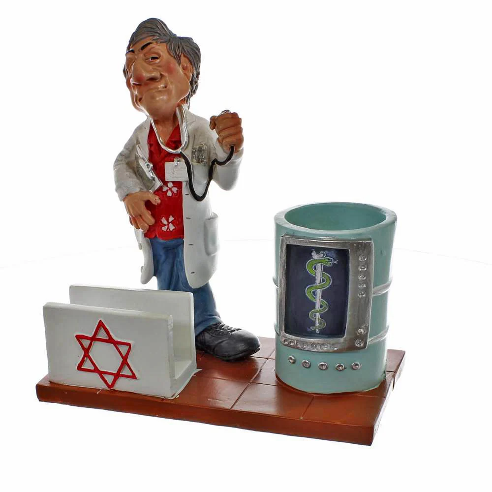מעמד קריקטורה לעטים וכרטיסים - רופא - Image 4
