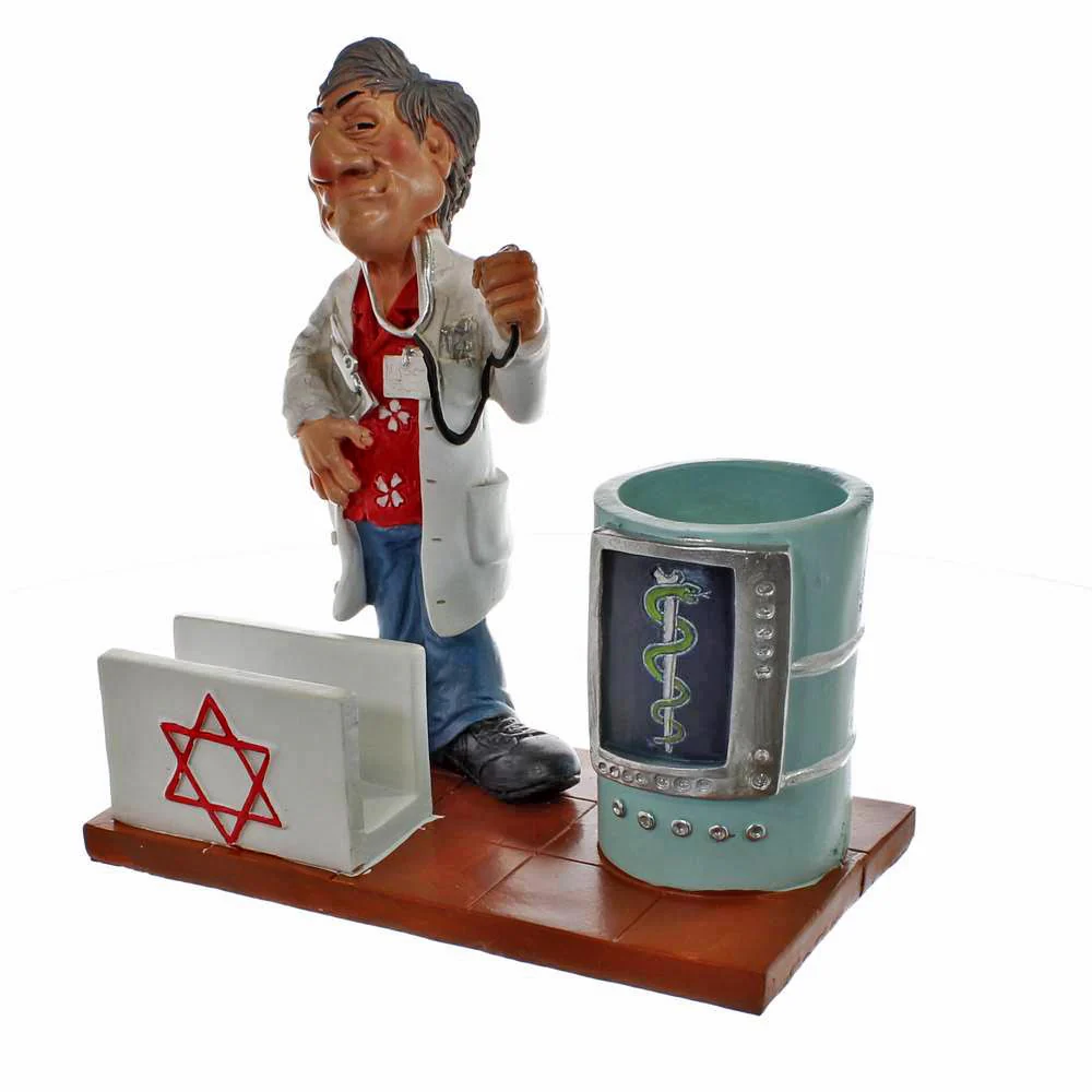 מעמד קריקטורה לעטים וכרטיסים - רופא - Image 5