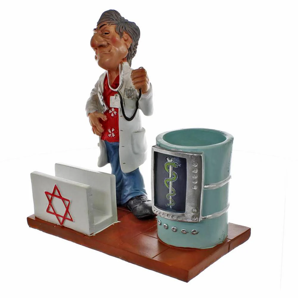 מעמד קריקטורה לעטים וכרטיסים - רופא - Image 6