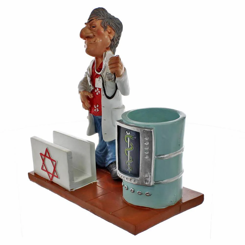 מעמד קריקטורה לעטים וכרטיסים - רופא - Image 7