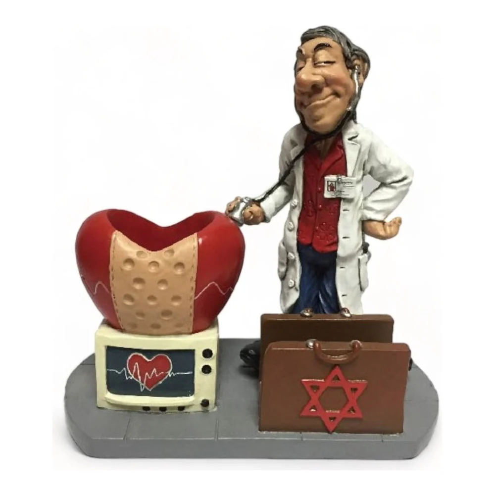 מעמד קריקטורה לעטים וכרטיסים - רופא