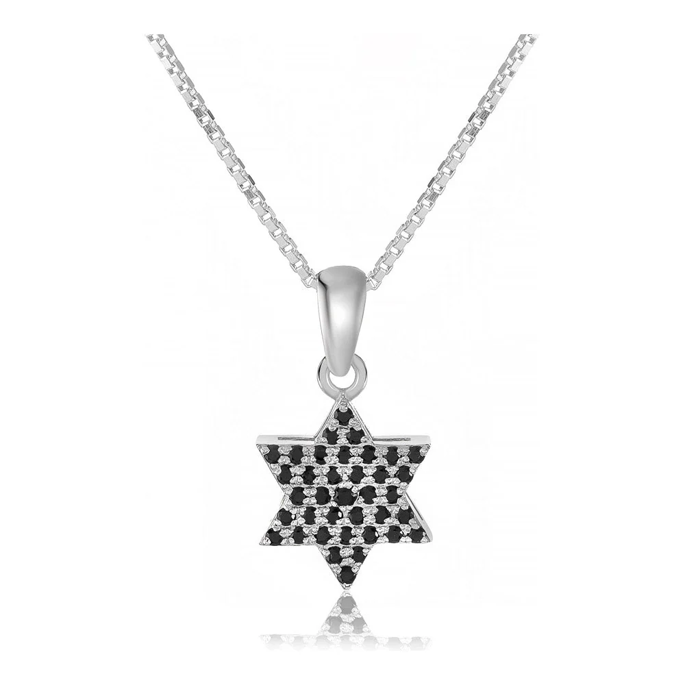 שרשרת מגן דוד משובץ