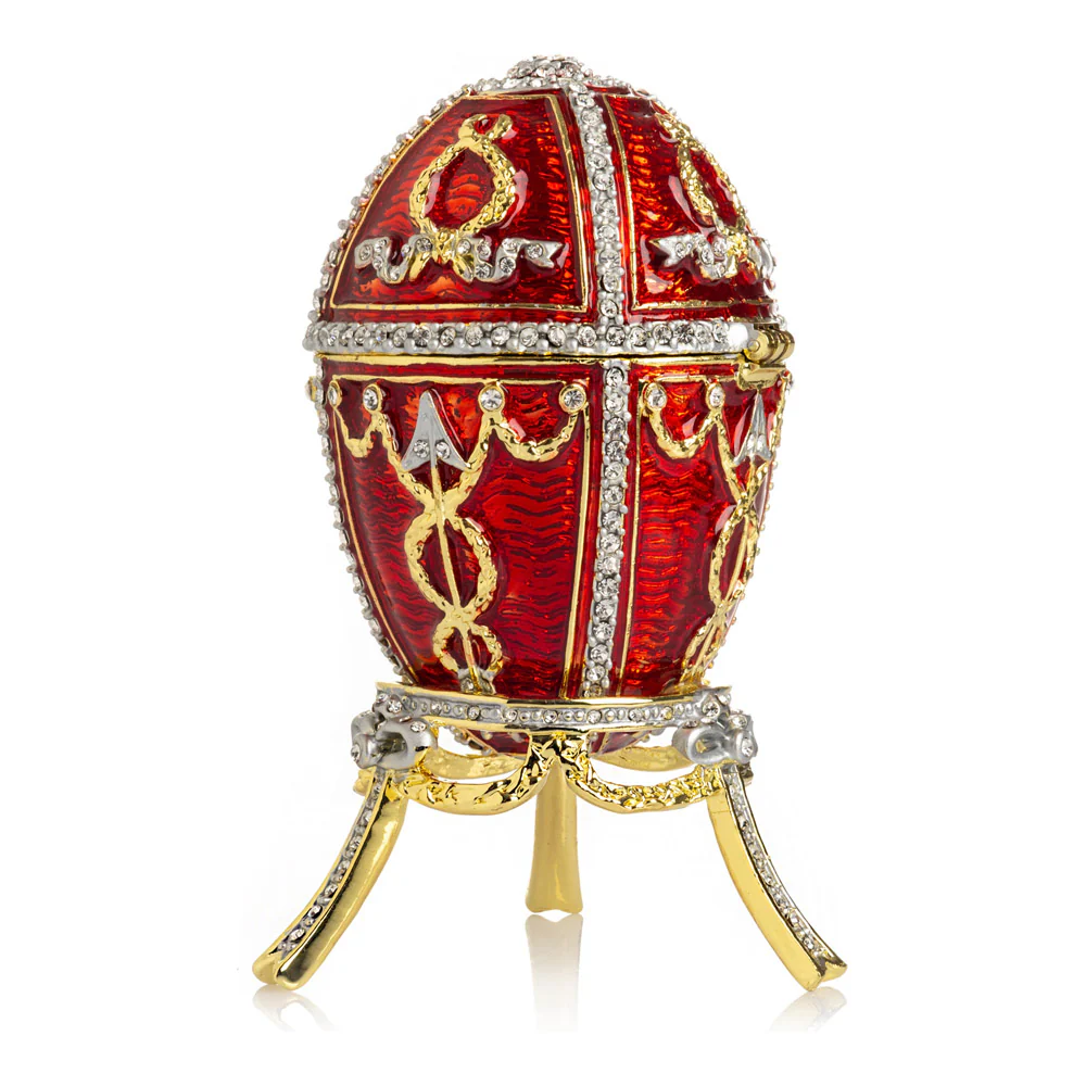 ביצת פברז'ה אדומה מהודרת E1228 Red - Image 11