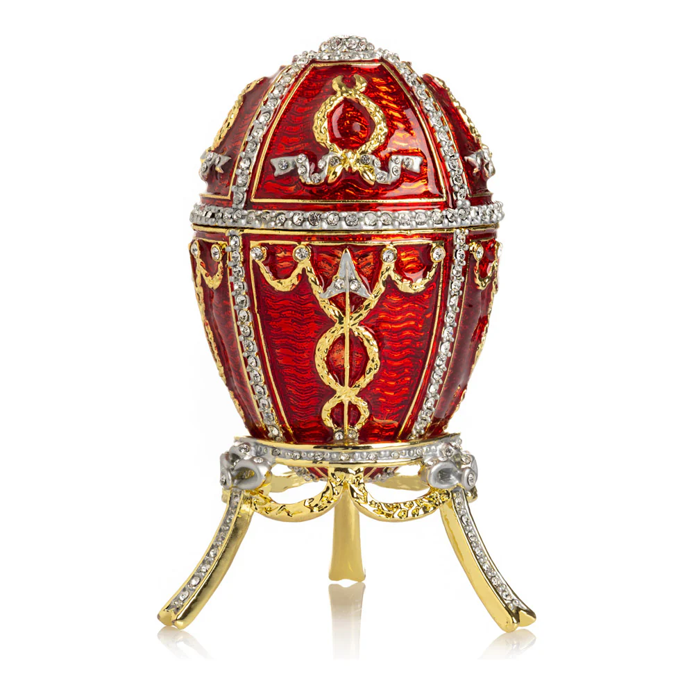 ביצת פברז'ה אדומה מהודרת E1228 Red - Image 12