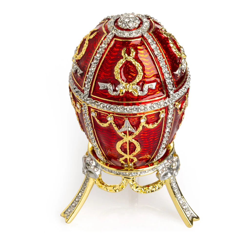 ביצת פברז'ה אדומה מהודרת E1228 Red - Image 14