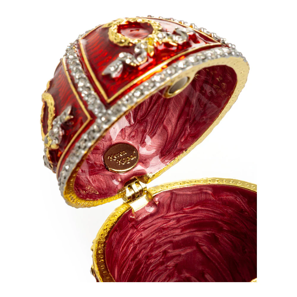 ביצת פברז'ה אדומה מהודרת E1228 Red - Image 6