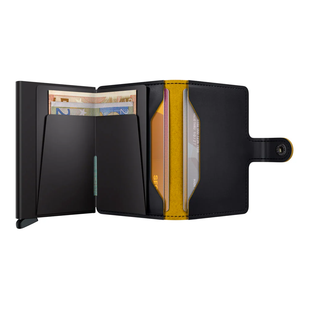 ארנק SECRID כרטיסים נשלפים Mini wallet Matte Black & Ochre - Image 4