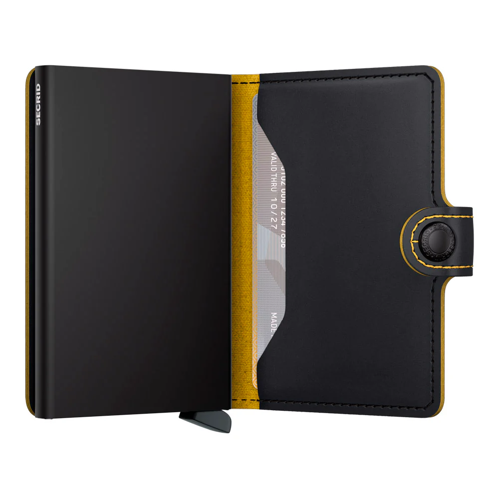 ארנק SECRID כרטיסים נשלפים Mini wallet Matte Black & Ochre - Image 5