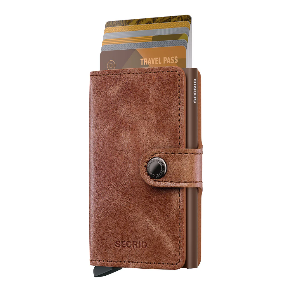 ארנק SECRID כרטיסים נשלפים Mini wallet Vintage Cognac-Brown - Image 2