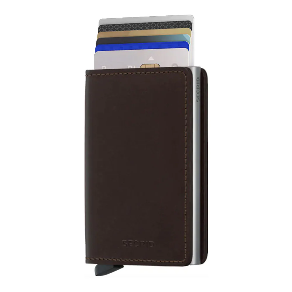 ארנק כרטיסים נשלפים SECRID Slimwallet מעור חום כהה - Image 2