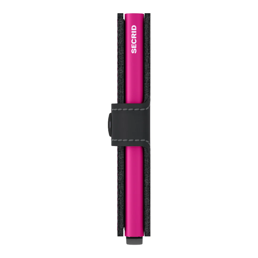 ארנק SECRID כרטיסים נשלפים Mini wallet Matte Black & fuchsia - Image 5
