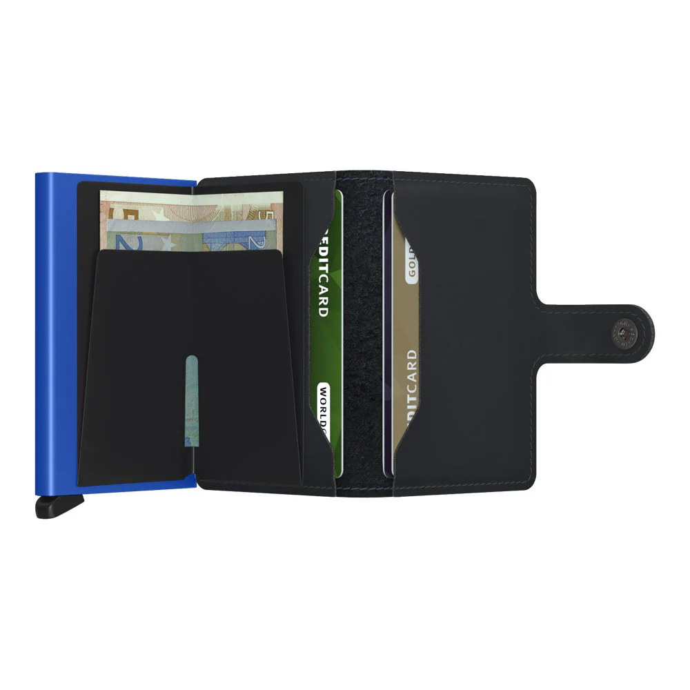 ארנק SECRID כרטיסים נשלפים Miniwallet Matte Black & Blue - Image 4