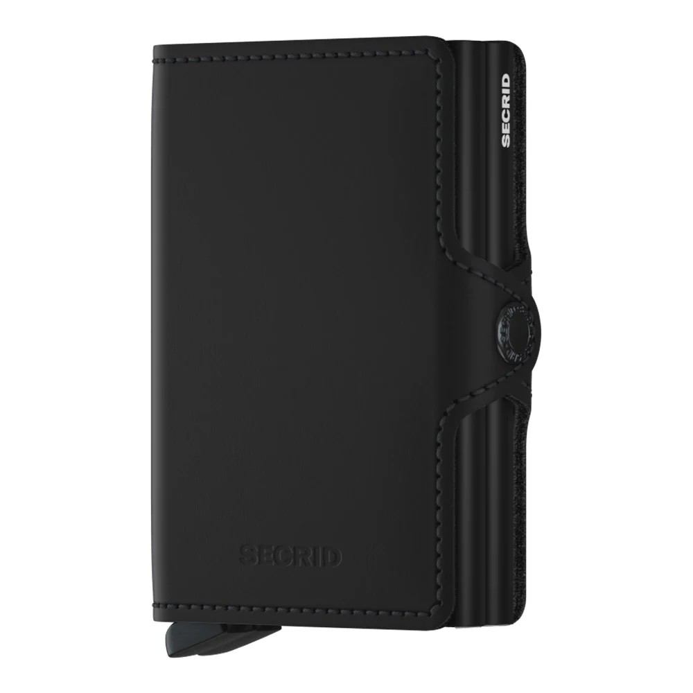 ארנק כרטיסים נשלפים SECRID TWIMWALLET מעור בצבע שחור מט