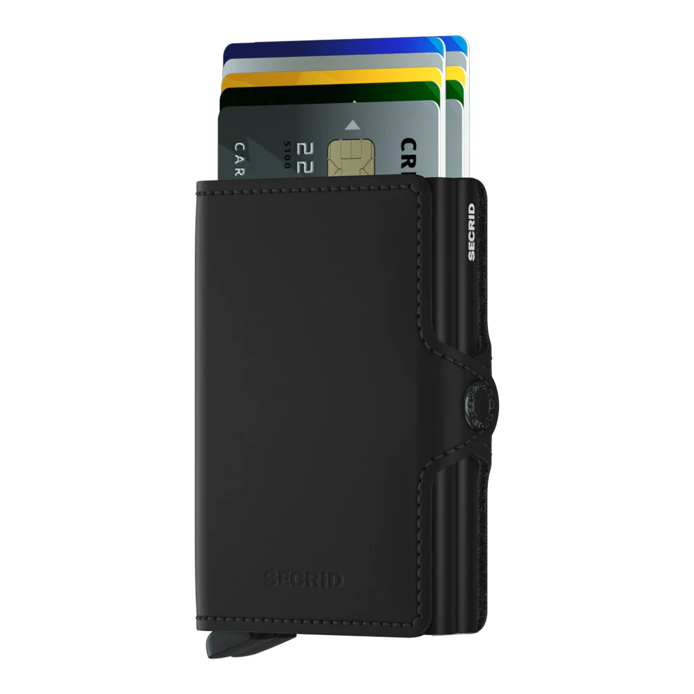 ארנק כרטיסים נשלפים SECRID TWIMWALLET מעור בצבע שחור מט - Image 2
