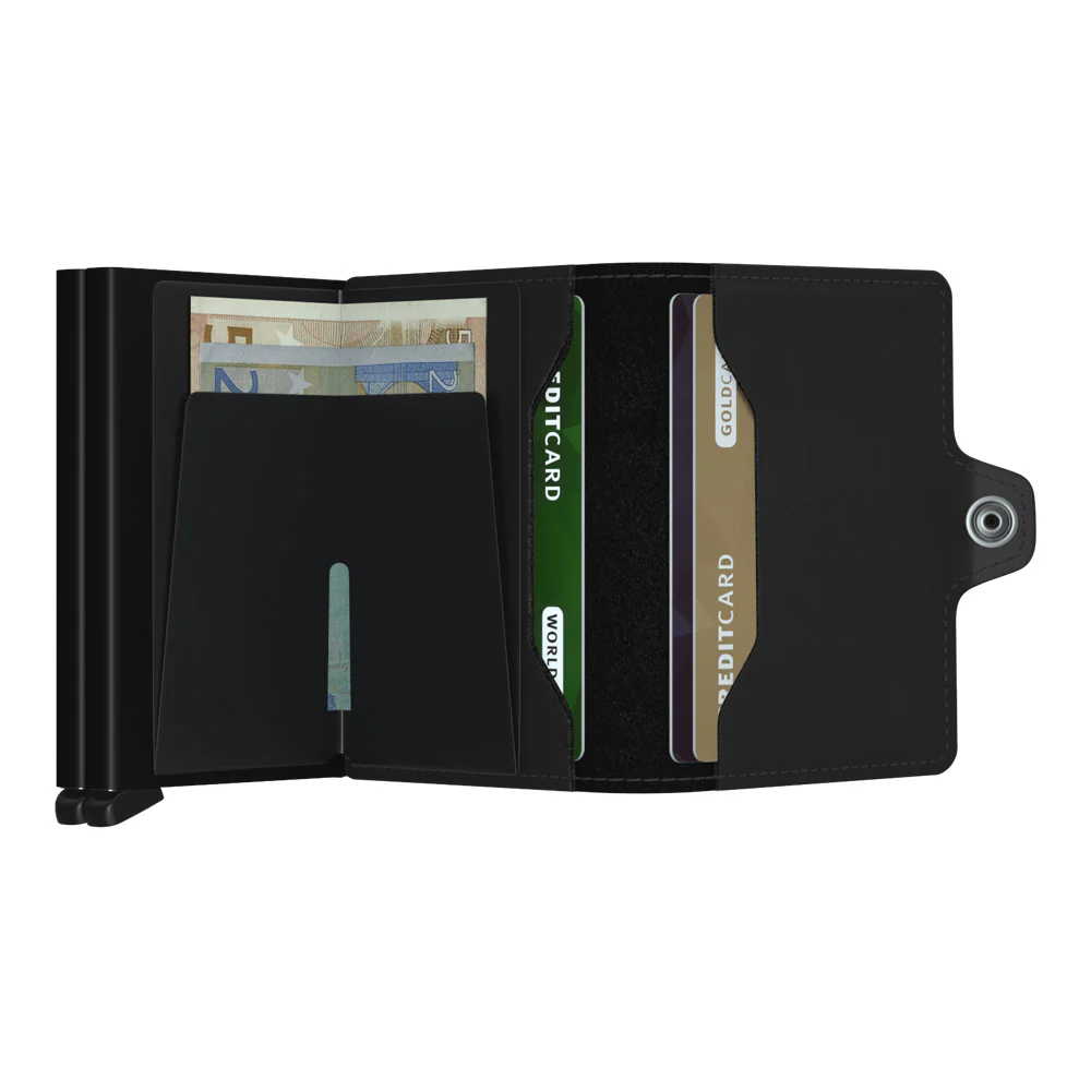 ארנק כרטיסים נשלפים SECRID TWIMWALLET מעור בצבע שחור מט - Image 3