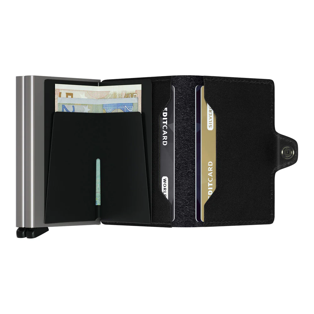 ארנק כרטיסים נשלפים SECRID TWIMWALLET מעור בצבע שחור מט - Image 3