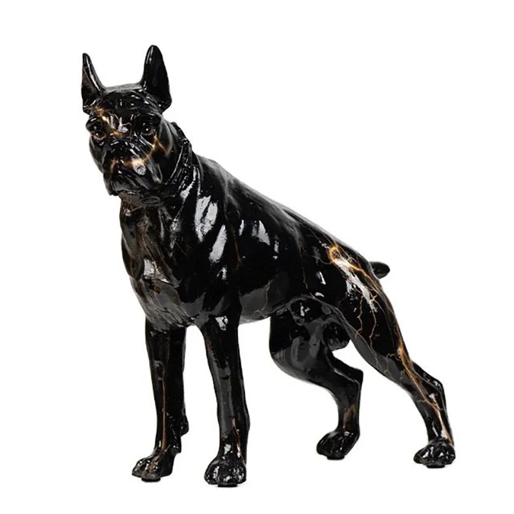 BLACK BOXER פסל כלב יוקרתי
