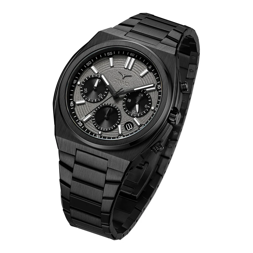 שעון יד לגבר ZINVO מסדרת CHRONO דגם BLACK - Image 2