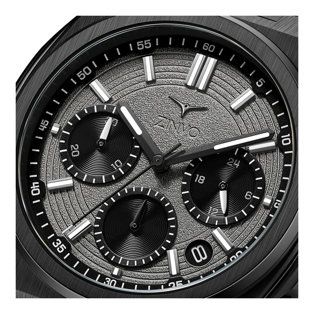 שעון יד לגבר ZINVO מסדרת CHRONO דגם BLACK - Image 3