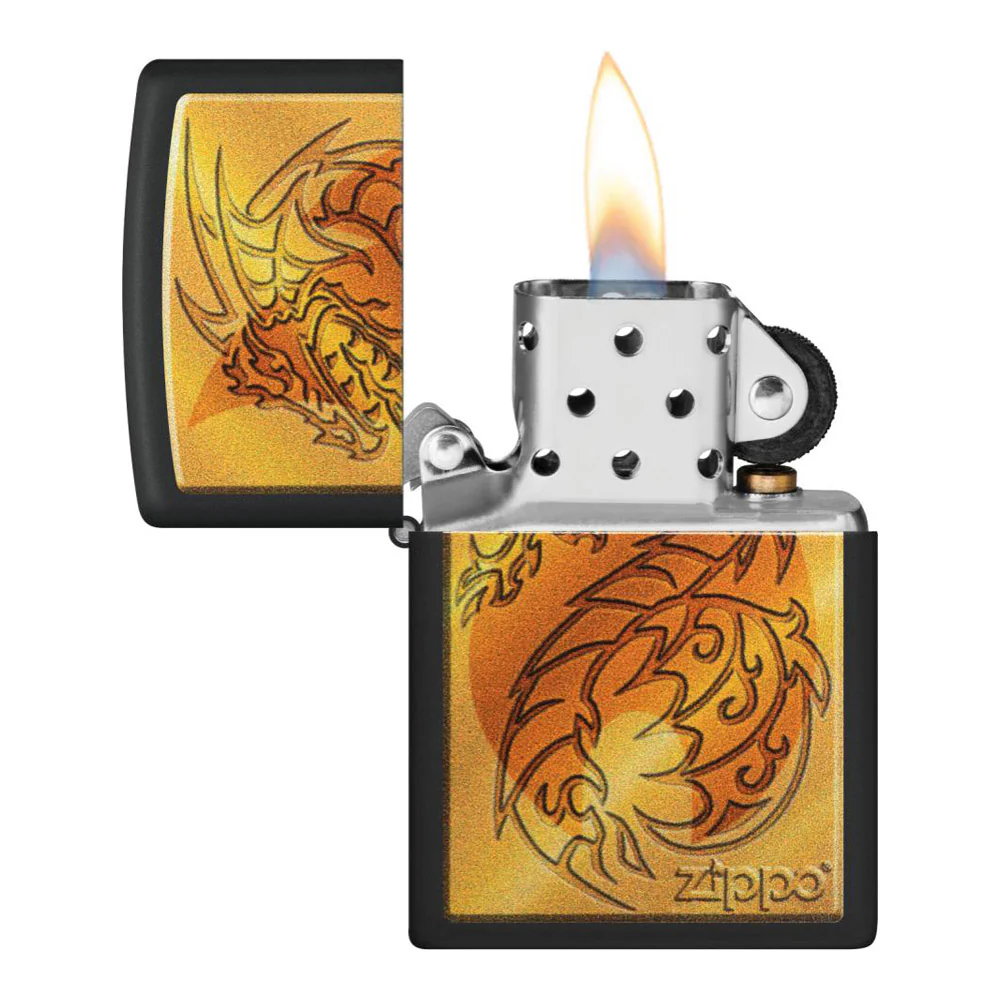 מצית זיפו דרקון בתוך להבה - Image 4