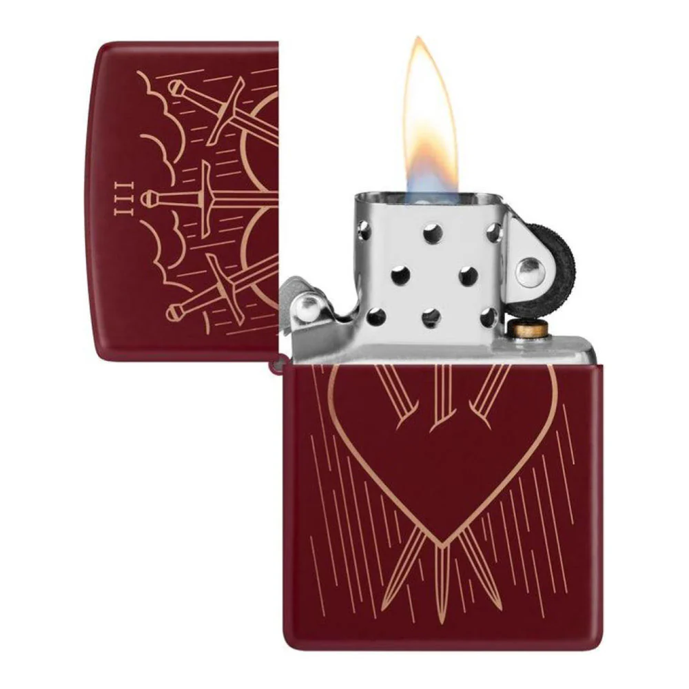 מצית זיפו לב וחרבות - Image 4